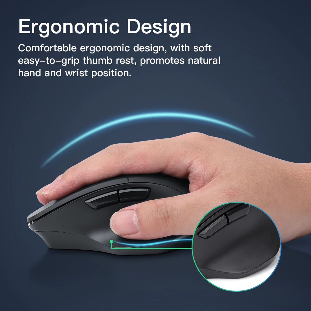 Bluetooth Wireless Ergonomic Mouse Goojodoq