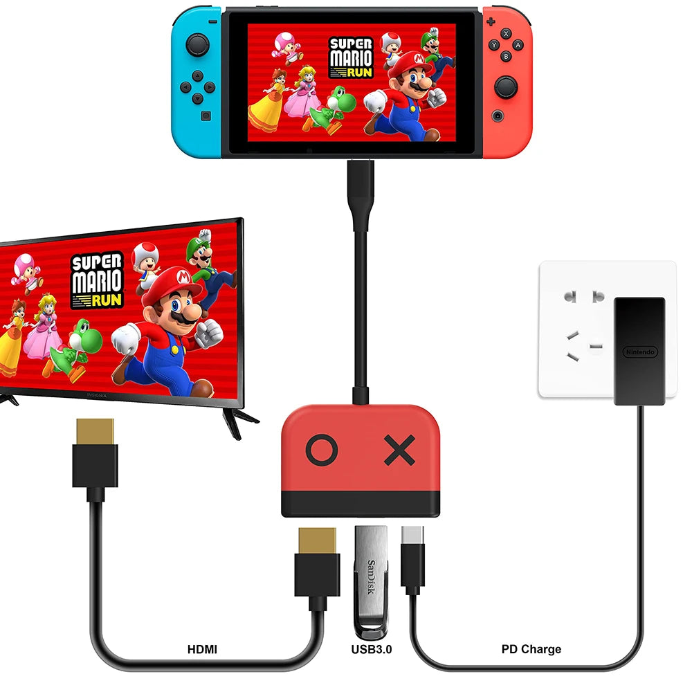 Nintendo Switch/OLED Dock HDMI USB C Goojodoq