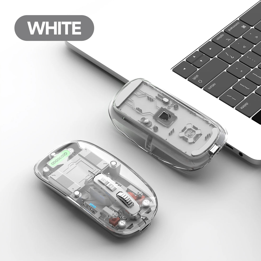 Transparent Bluetooth Wireless Mouse Goojodoq