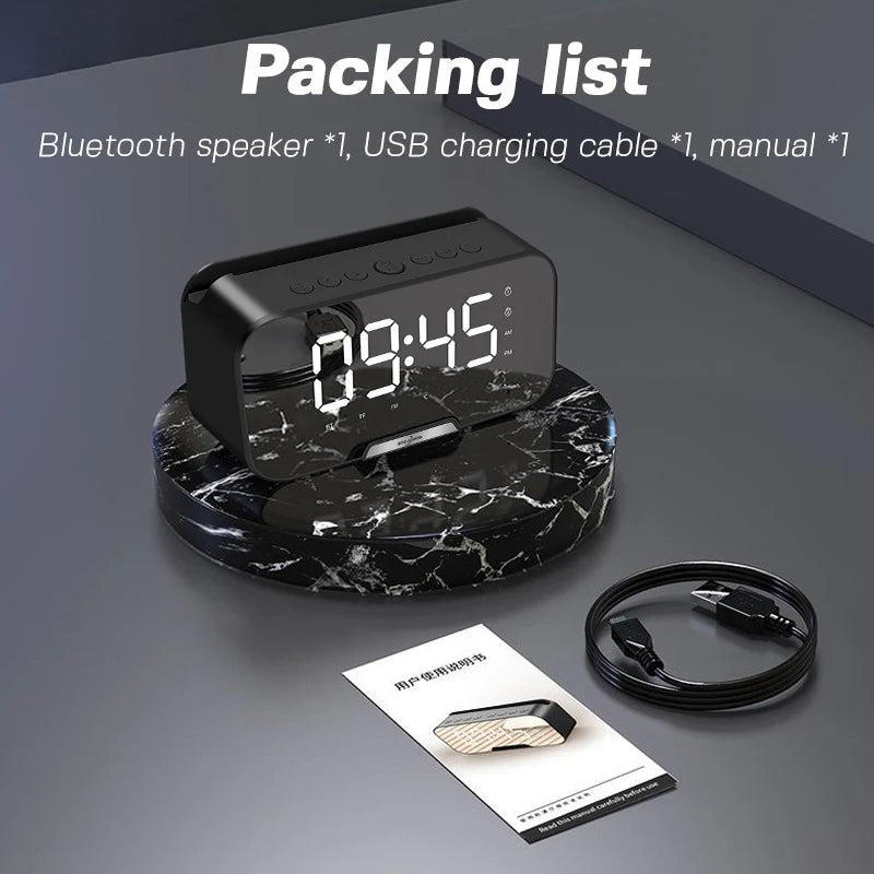 Goojodoq Portable Bluetooth Speaker with Smart Alarm Clock