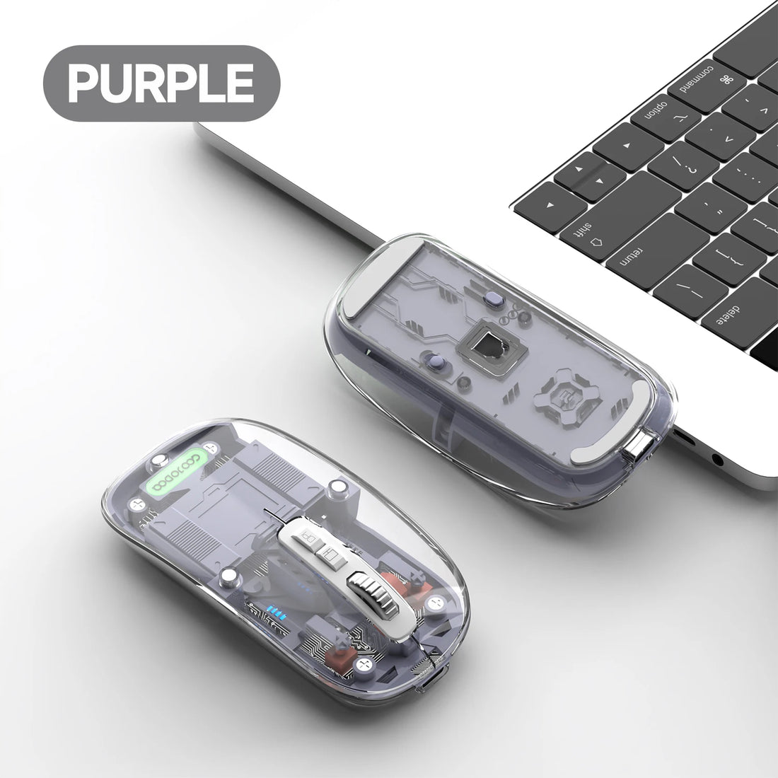 Transparent Bluetooth Wireless Mouse Goojodoq