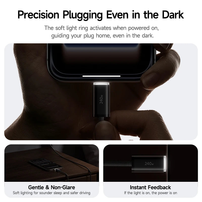 Baseus Dynamic Glimmer 240W USB-C Fast Charging Cable