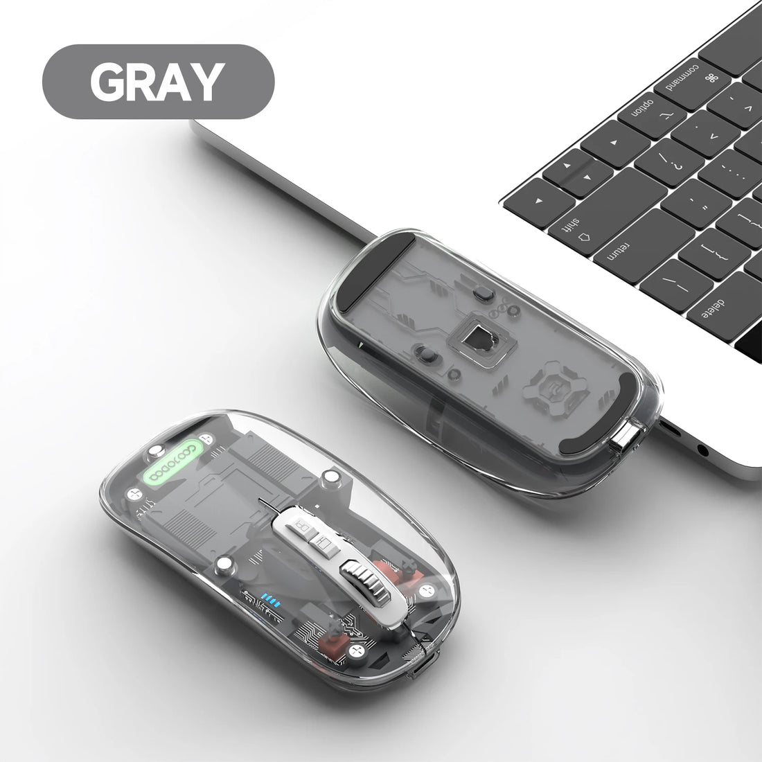 Transparent Bluetooth Wireless Mouse Goojodoq