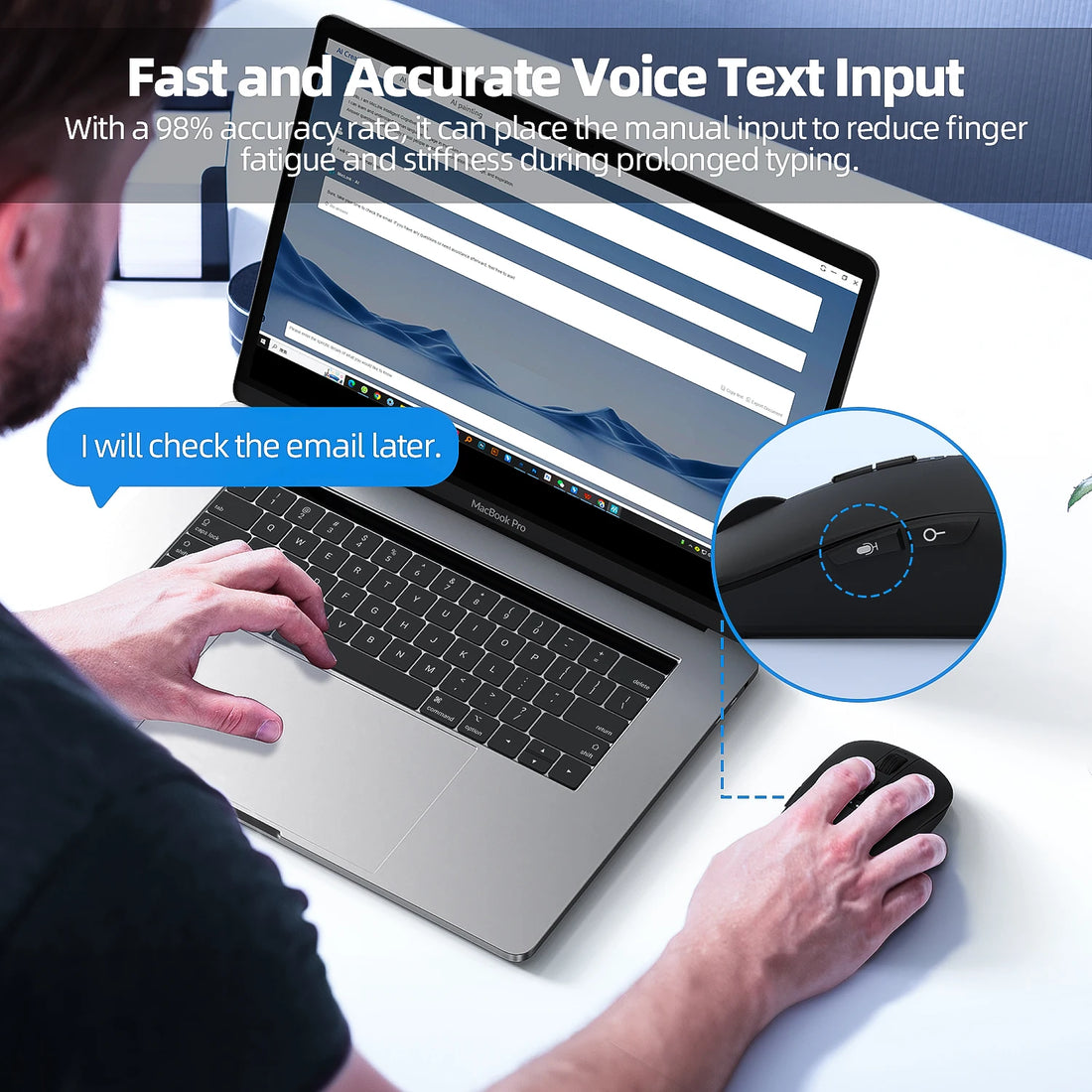 AI Intelligent Voice Mouse Bluetooth Wireless Goojodoq