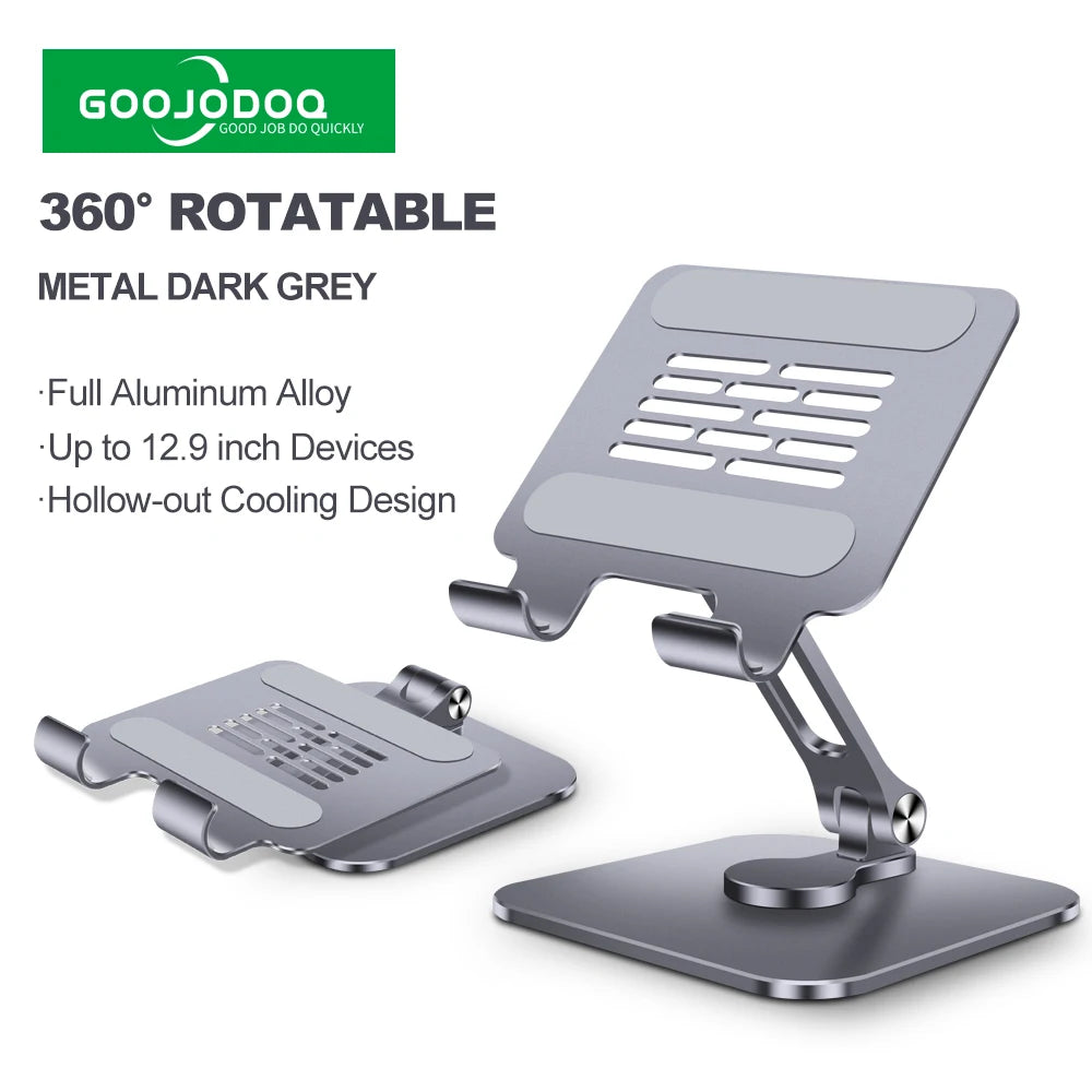 Tablet Stand Holder 360º Rotation Metal Goojodoq