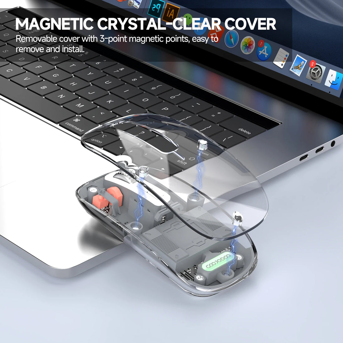 Transparent Bluetooth Wireless Mouse Goojodoq