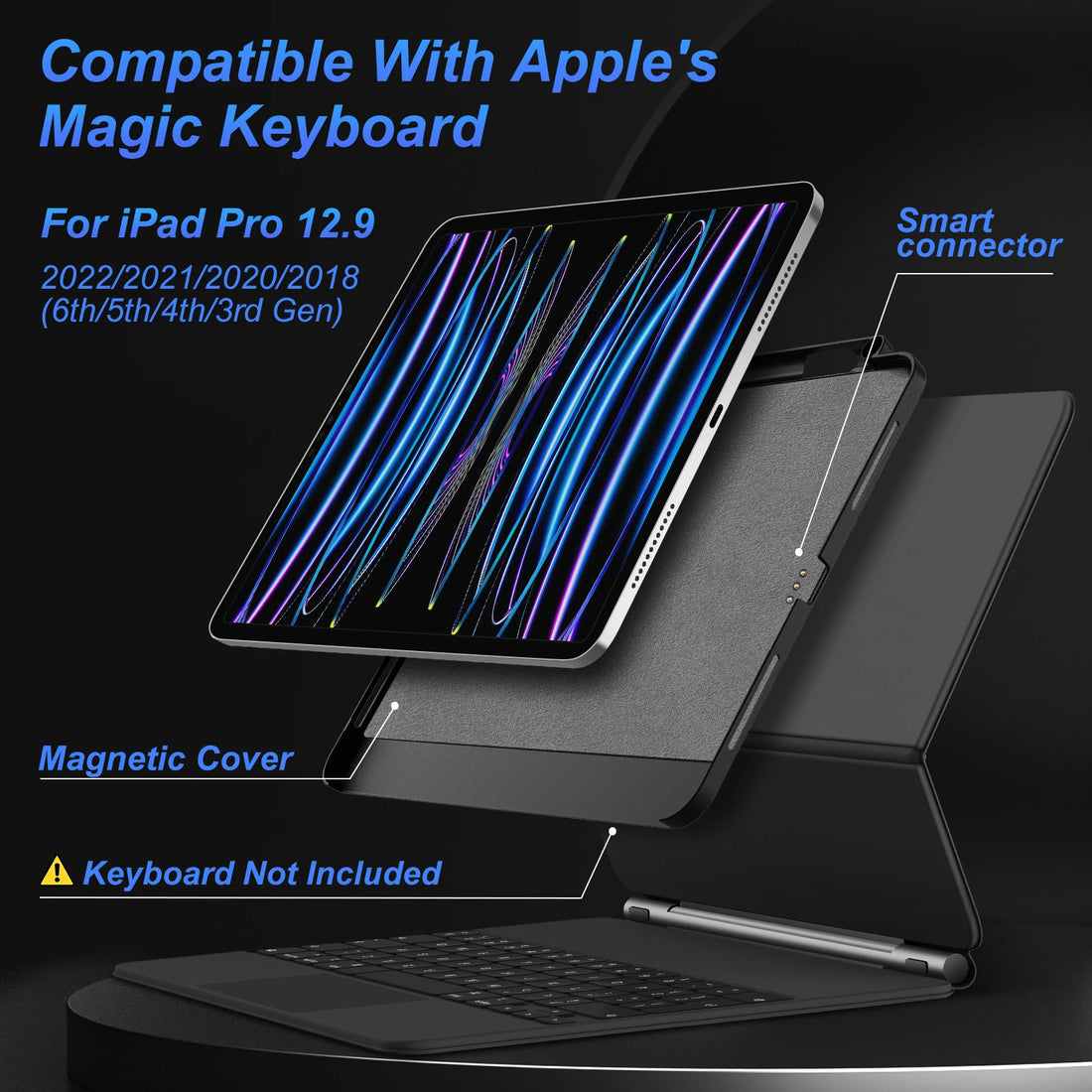 Magnetic Case with Pencil Holder for iPad Goojodoq
