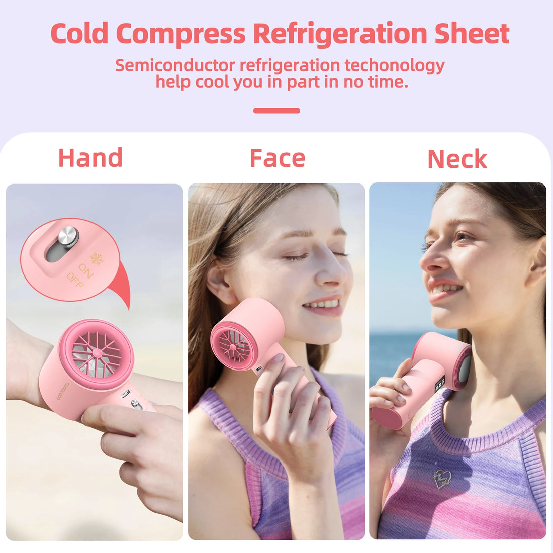 Handheld Fan Semiconductor Refrigeration Goojodoq