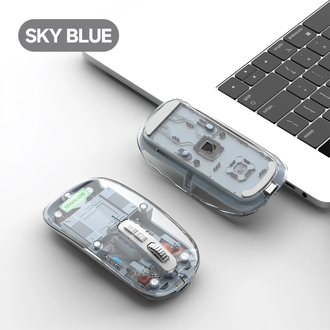 Transparent Bluetooth Wireless Mouse Goojodoq