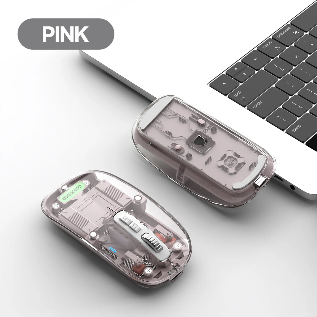 Transparent Bluetooth Wireless Mouse Goojodoq