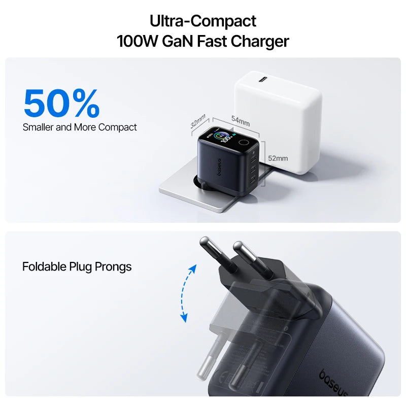 Baseus PicoGo Pro AH22 100W USB-C Charger with Smart Display