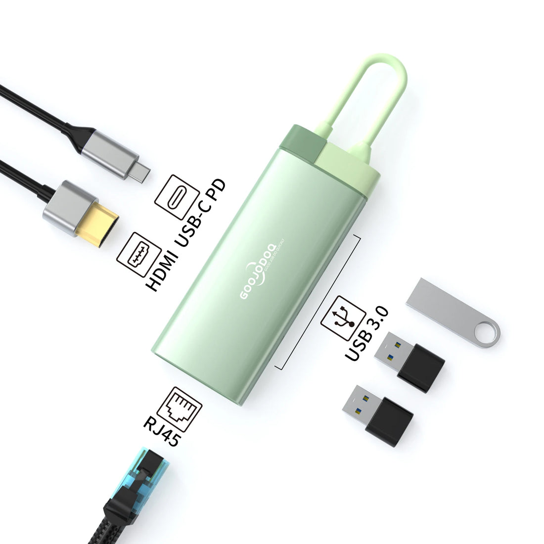 Docking Station USB C HDMI PD 100W Goojodoq