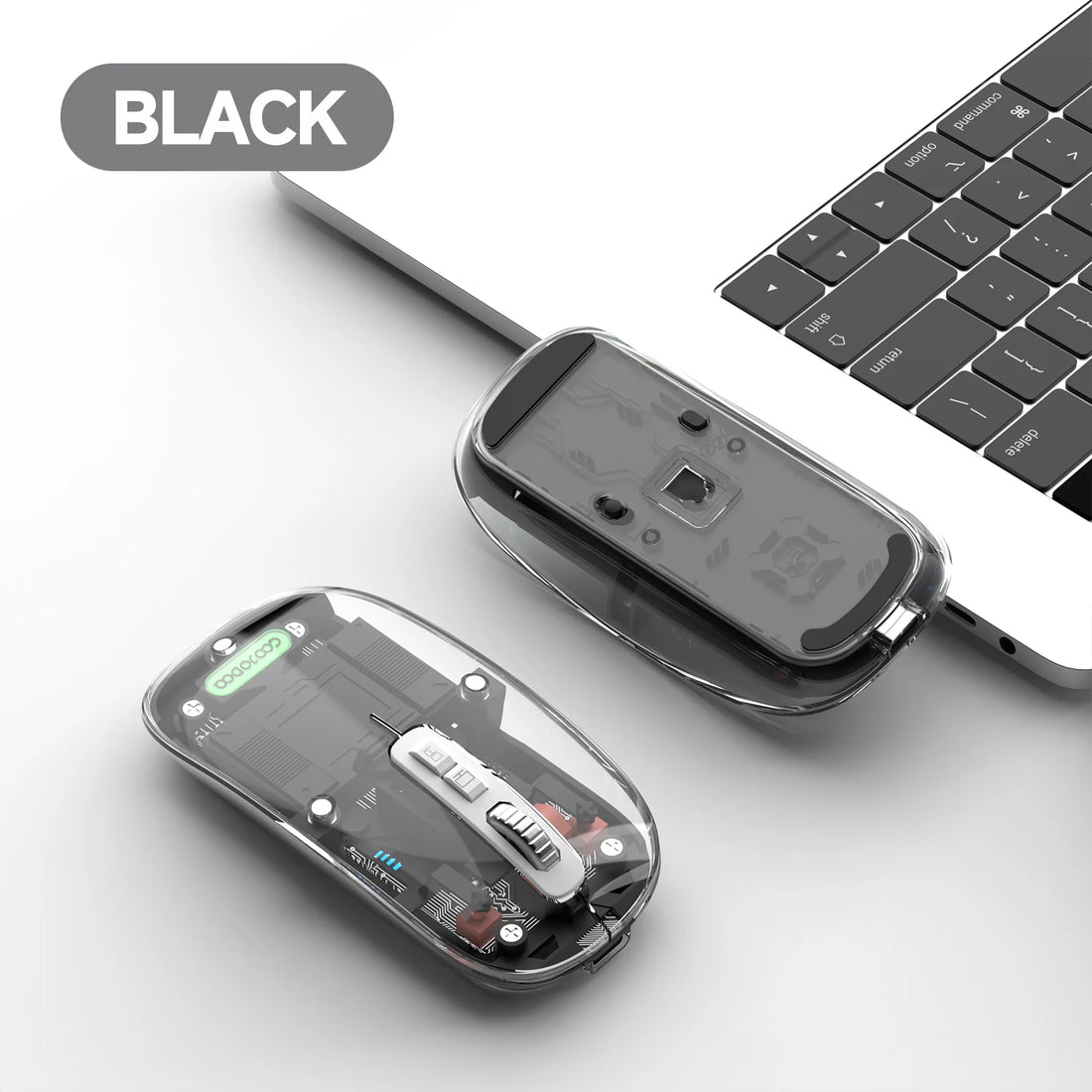 Transparent Bluetooth Wireless Mouse Goojodoq