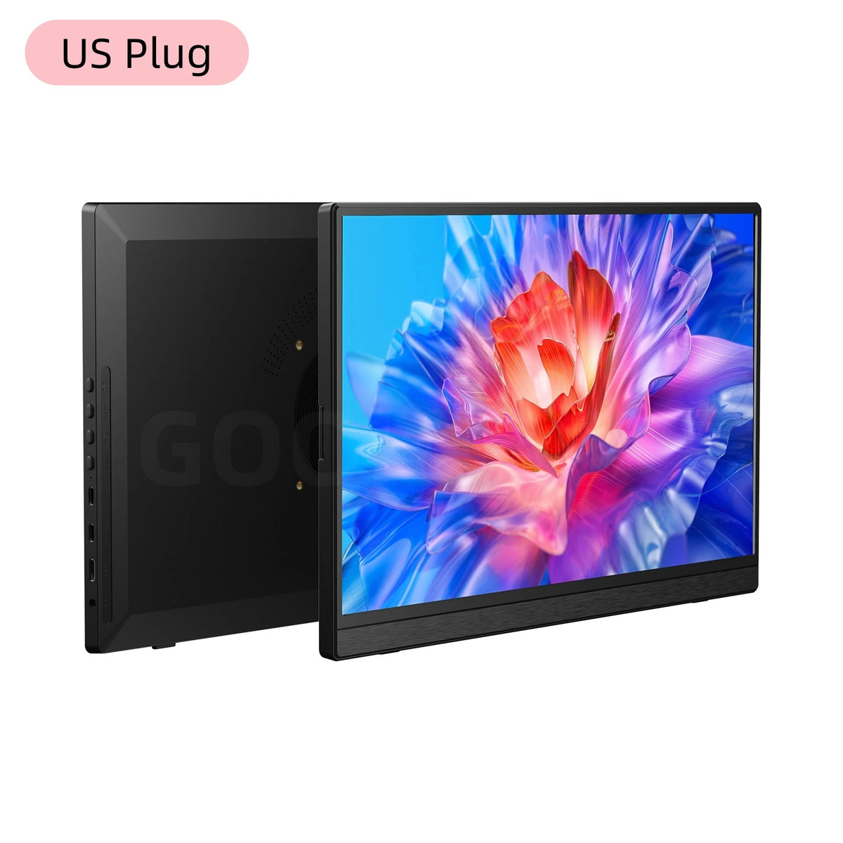 Smartphone with colorful flower display on a white background