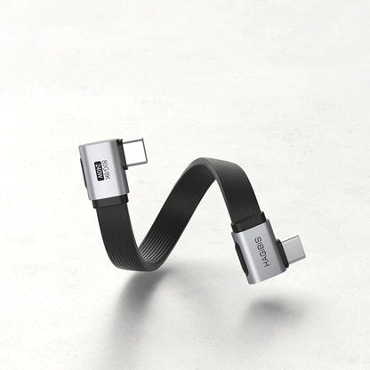 USB-C Short Cable USB4 V2.0 240W 80Gbps – L-Shaped Plug Hagibis