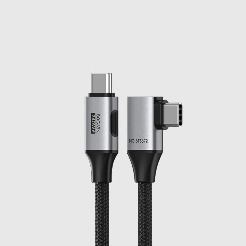 Hagibis USB4 USB-C Cable 80Gbps 240W Right Angle 8K