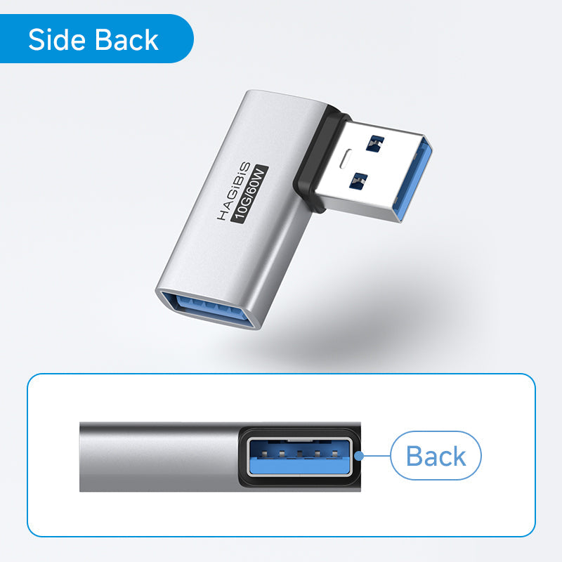Hagibis USB 3.2 90° Multi-Angle Adapter – 10Gbps 60W