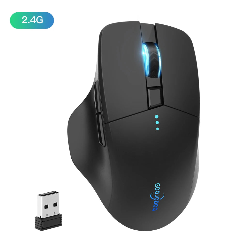 Bluetooth Wireless Ergonomic Mouse Goojodoq