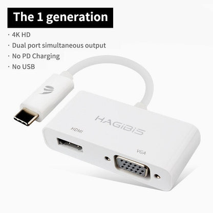 USB C to HDMI VGA Converter HAGIBIS