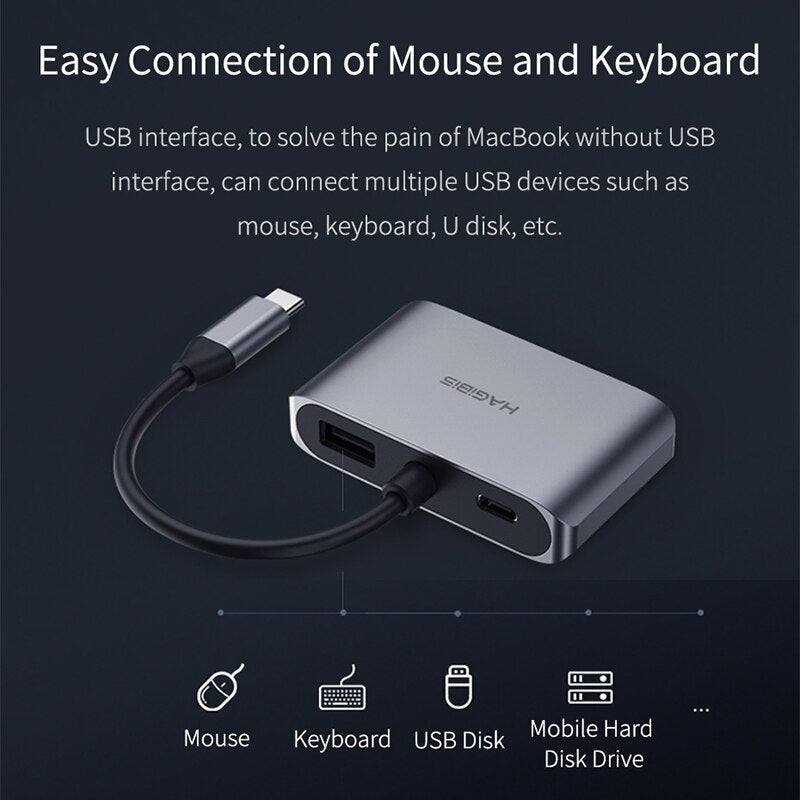 USB C to HDMI VGA Converter HAGIBIS