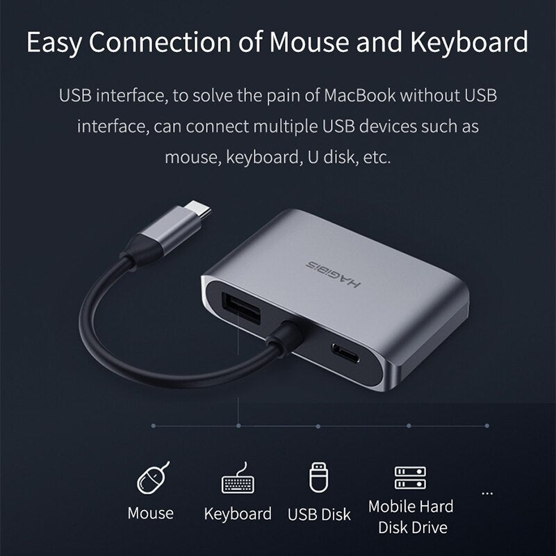 USB C to HDMI VGA Converter HAGIBIS
