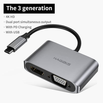 USB C to HDMI VGA Converter HAGIBIS