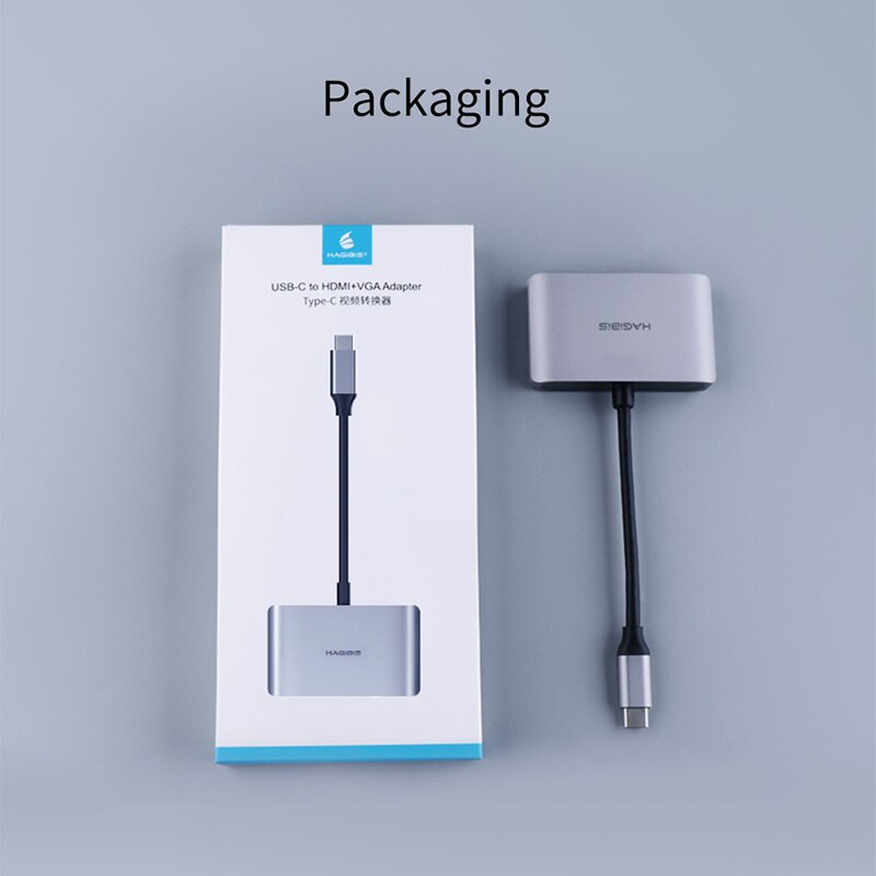 USB C to HDMI VGA Converter HAGIBIS