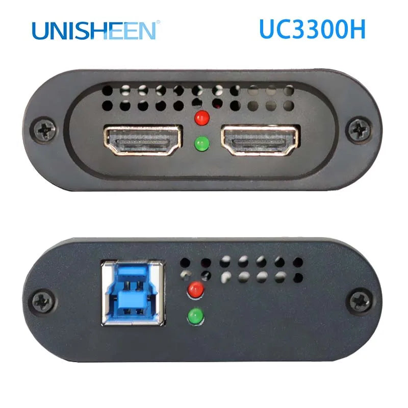 Two electronic modules with HDMI and USB ports labeled 'UNISHEEN UC3300H' on a white background.
