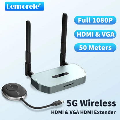 Lemorele 5G Wireless HDMI & VGA Extender 50M 1080P