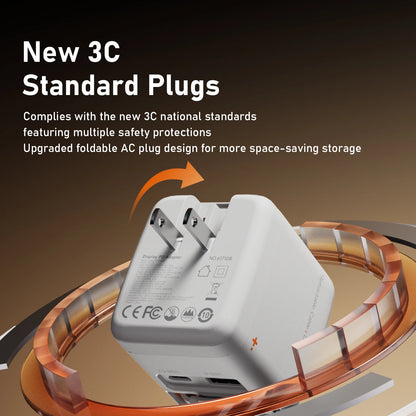 Hagibis 70W GaN Travel Charger with Retractable USB-C Cable