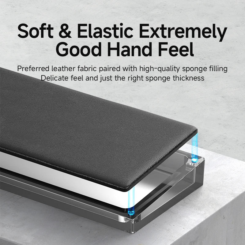 Black mattress with text highlighting soft and elastic hand feel