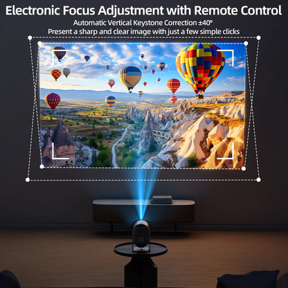 Portable Mini Projector 4K with Bluetooth Speaker