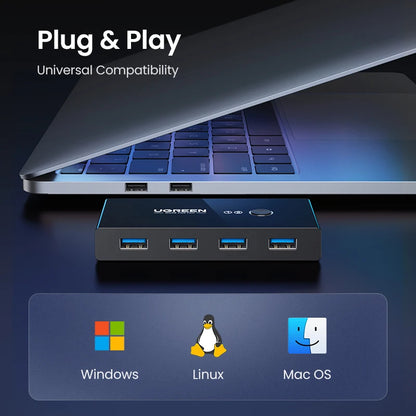 UGREEN USB 3.0 Switch 2 Computers 4 USB Devices 5Gbps