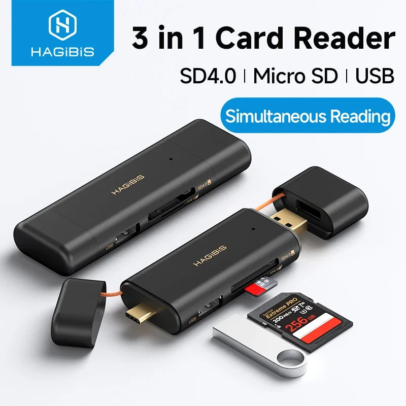 Hagibis 3-in-1 High-Speed SD 4.0 Card Reader