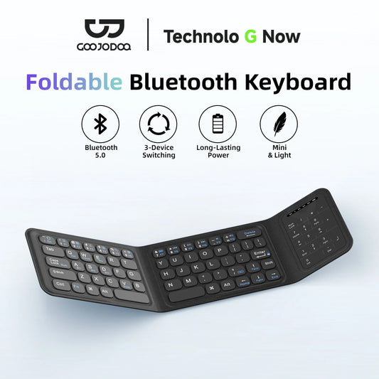 GOOJODOQ Foldable Bluetooth Keyboard with Touchpad