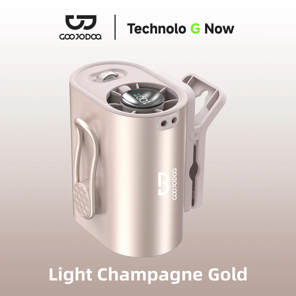 Light Champagne Gold device with Coojodoa branding on a light gray background