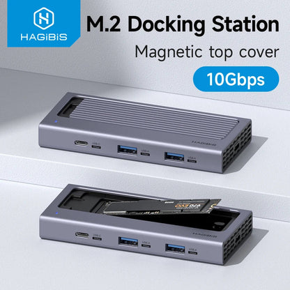 M.2 SSD Hard Enclosure with USB C Hub Magnetic Cover Hagibis