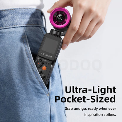 GOOJODOQ GFS025 Handheld Camera Fan with 180° Gimbal