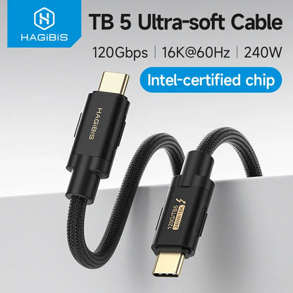Hagibis TB 5 Ultra-soft Cable with specifications on a gray background