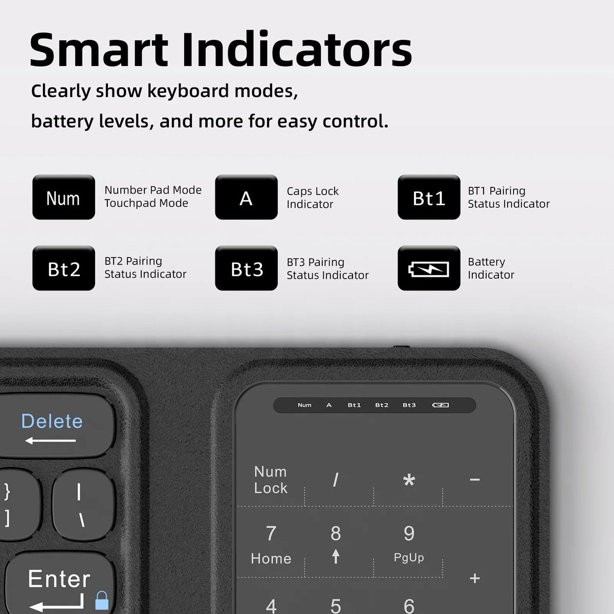 GOOJODOQ Foldable Bluetooth Keyboard with Touchpad