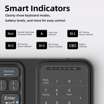 GOOJODOQ Foldable Bluetooth Keyboard with Touchpad