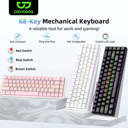 Goojodoq RGB 68-Key Hot-Swap Mechanical Keyboard