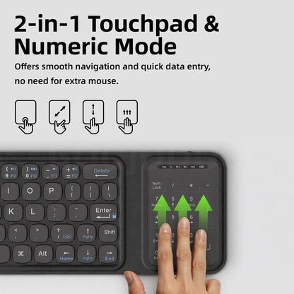 GOOJODOQ Foldable Bluetooth Keyboard with Touchpad