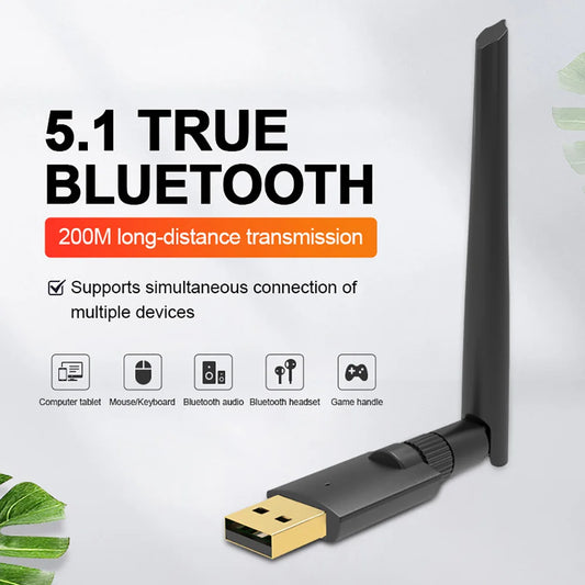 200M Bluetooth 5.1 Adapter USB for Windows & Linux