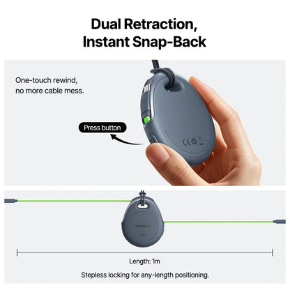 Baseus 240W Retractable USB-C to USB-C Fast Charging Cable