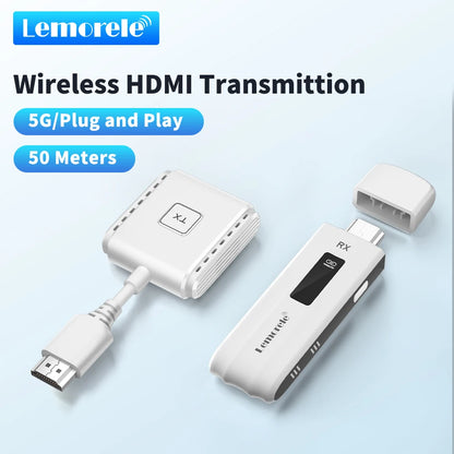 Lemorele 1080P Wireless HDMI Transmitter & Receiver 5G 50M