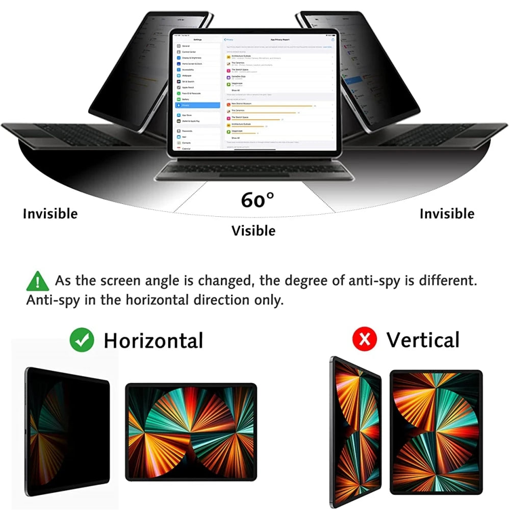 Goojodoq Removable Privacy Screen Protector for iPad