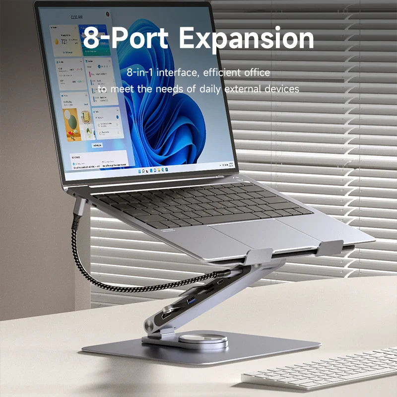 Hagibis Adjustable Aluminum Laptop Stand with USB C Dock