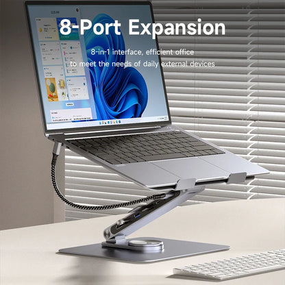 Hagibis Adjustable Aluminum Laptop Stand with USB C Dock