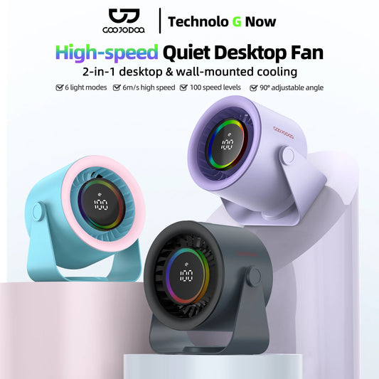 2-in-1 Desktop & Wall-Mounted Cooling Fan